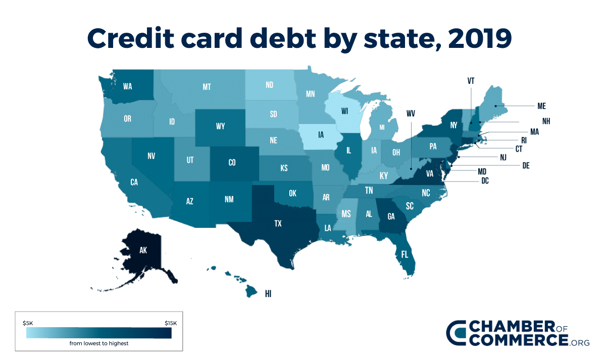 Heatmap - Credit card debt 2019