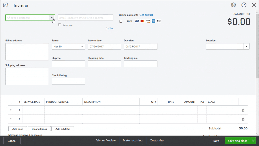 Quickbooks Export Invoice Template